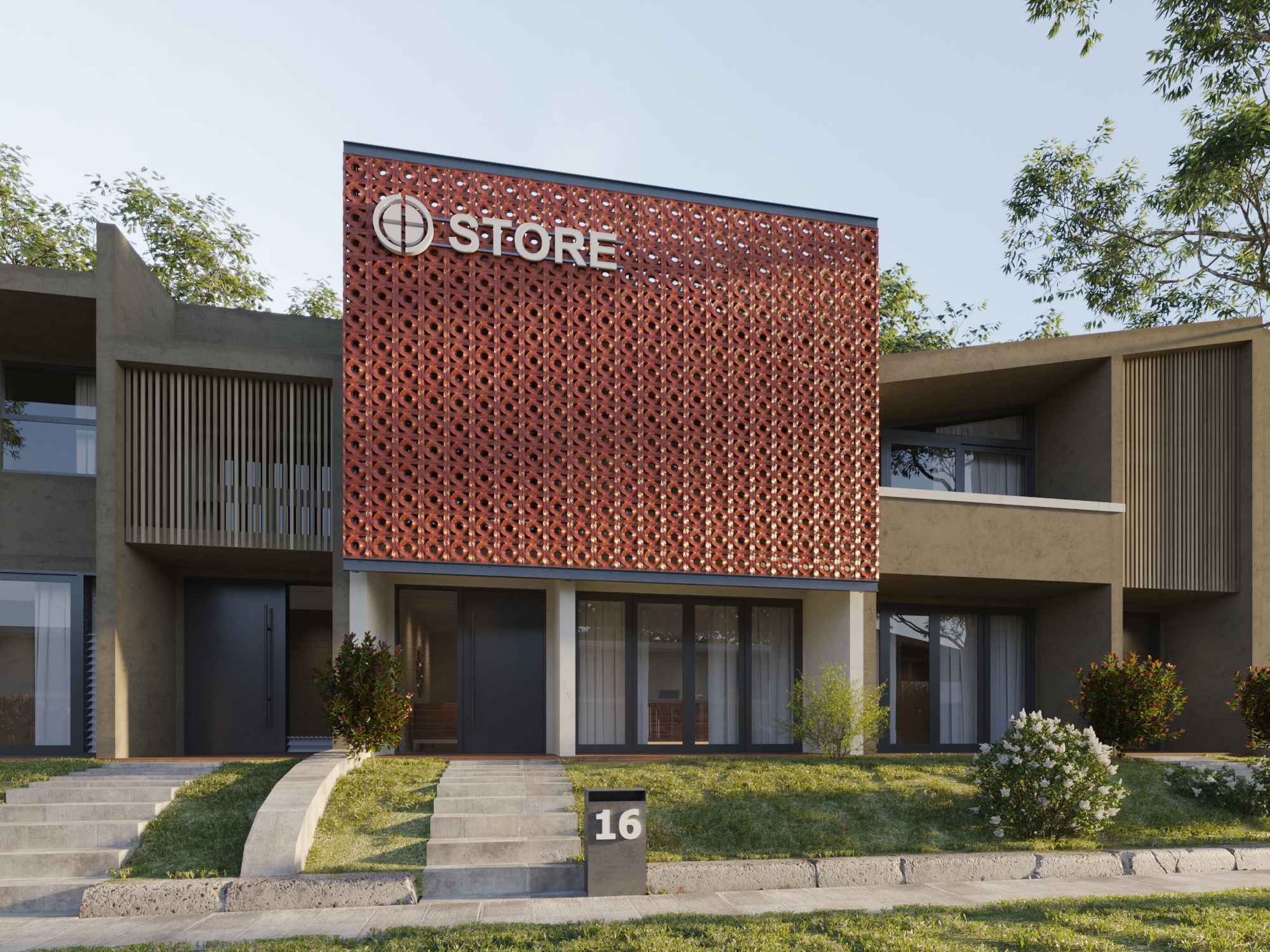 Modern Tropical Fusion Facade in Surabaya